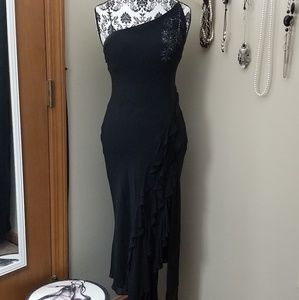 Express Black long dress with ruffles